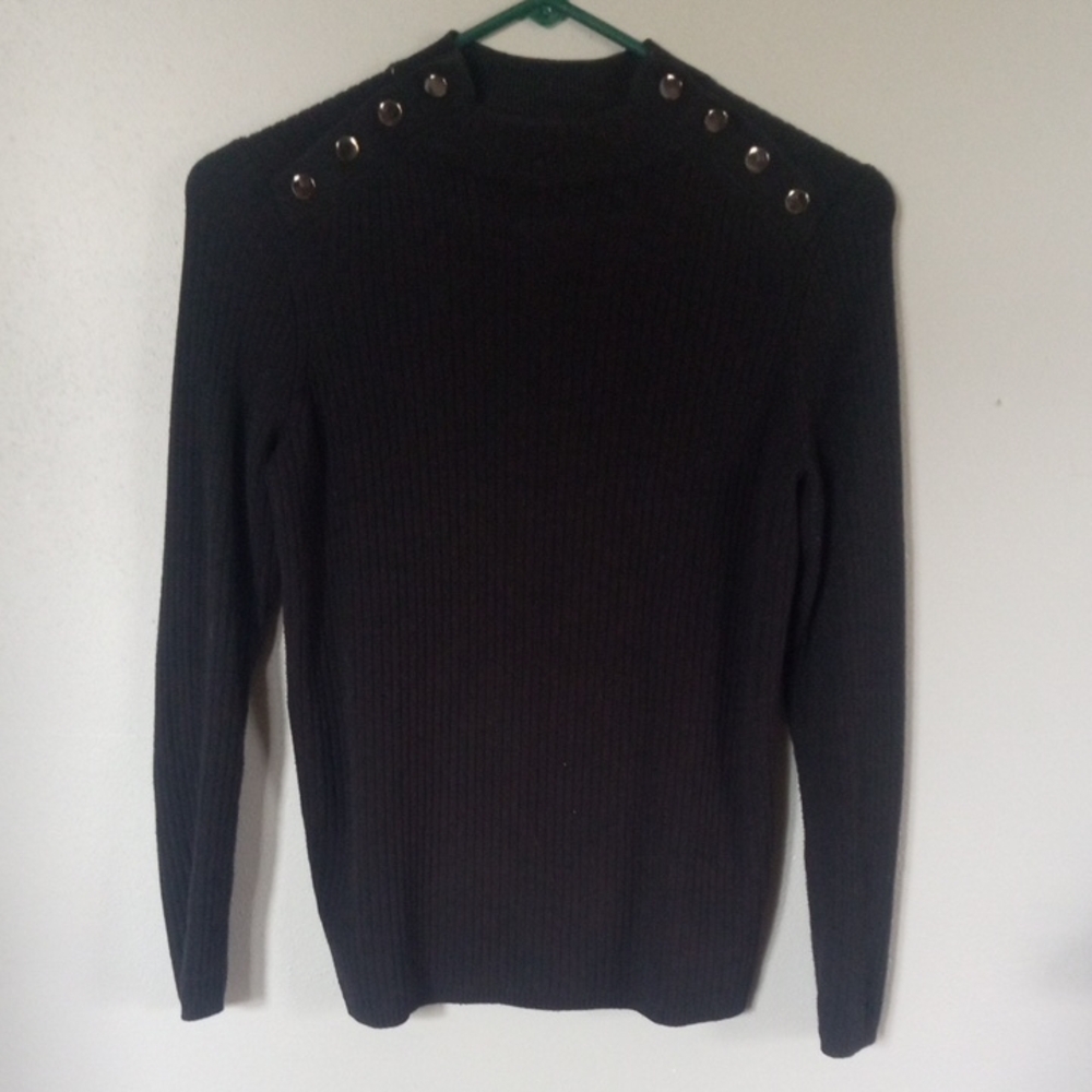Talbot Women's Black Ribbed Sweater Size SP